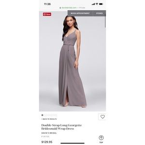 David’s Bridal Double-Strap Georgette Wrap Dress